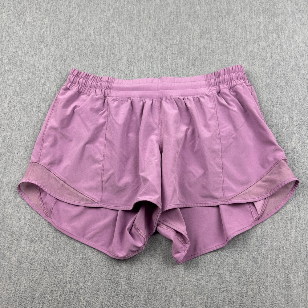 Lululemon Shorts Womens 10 Purple Hotty Hot II Long 4"Lined Running Gym W7ARLT